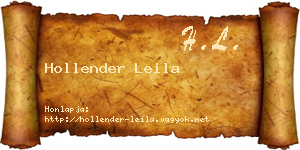 Hollender Leila névjegykártya